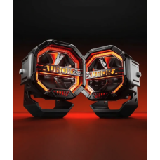 AURORA Apaļas Formas Tālās Gaismas Papildlukturis Ar Oranžu Balts Gabarītgaismu 40w 4600Lm (102mm) Eiropas Sertifikāts (2GB - Pāris)